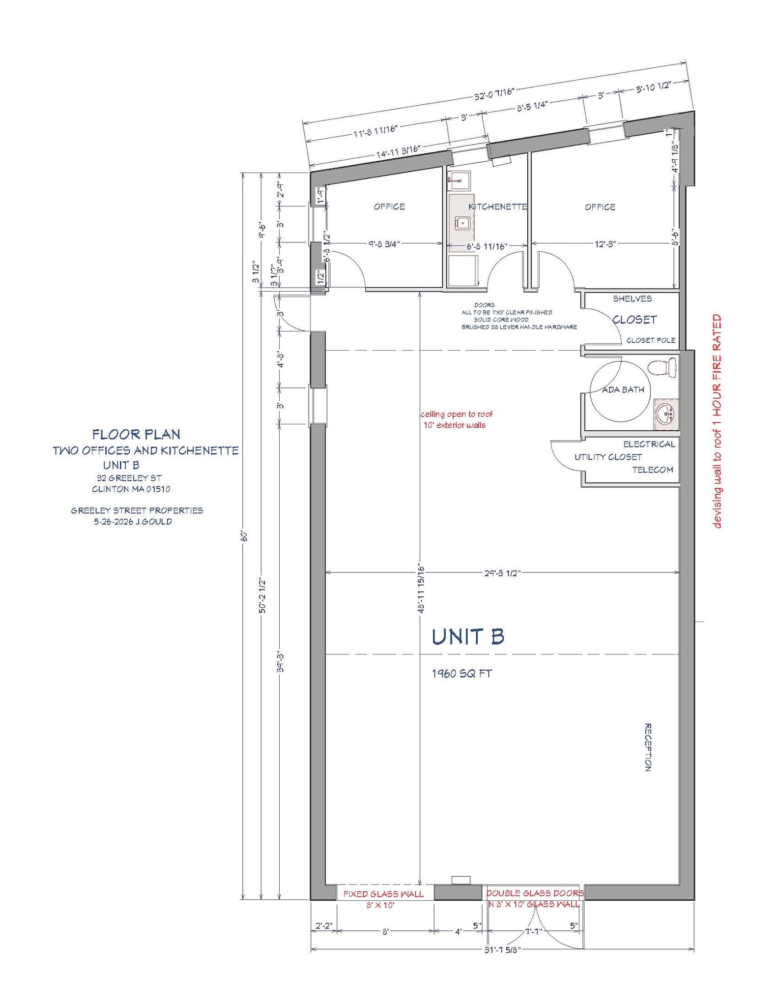 32 Greeley St, Clinton, MA for lease Floor Plan- Image 1 of 7