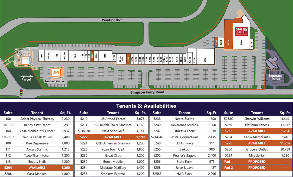 5210-5260 Simpson Ferry Rd, Mechanicsburg, PA à louer - Plan de site - Image 2 de 12