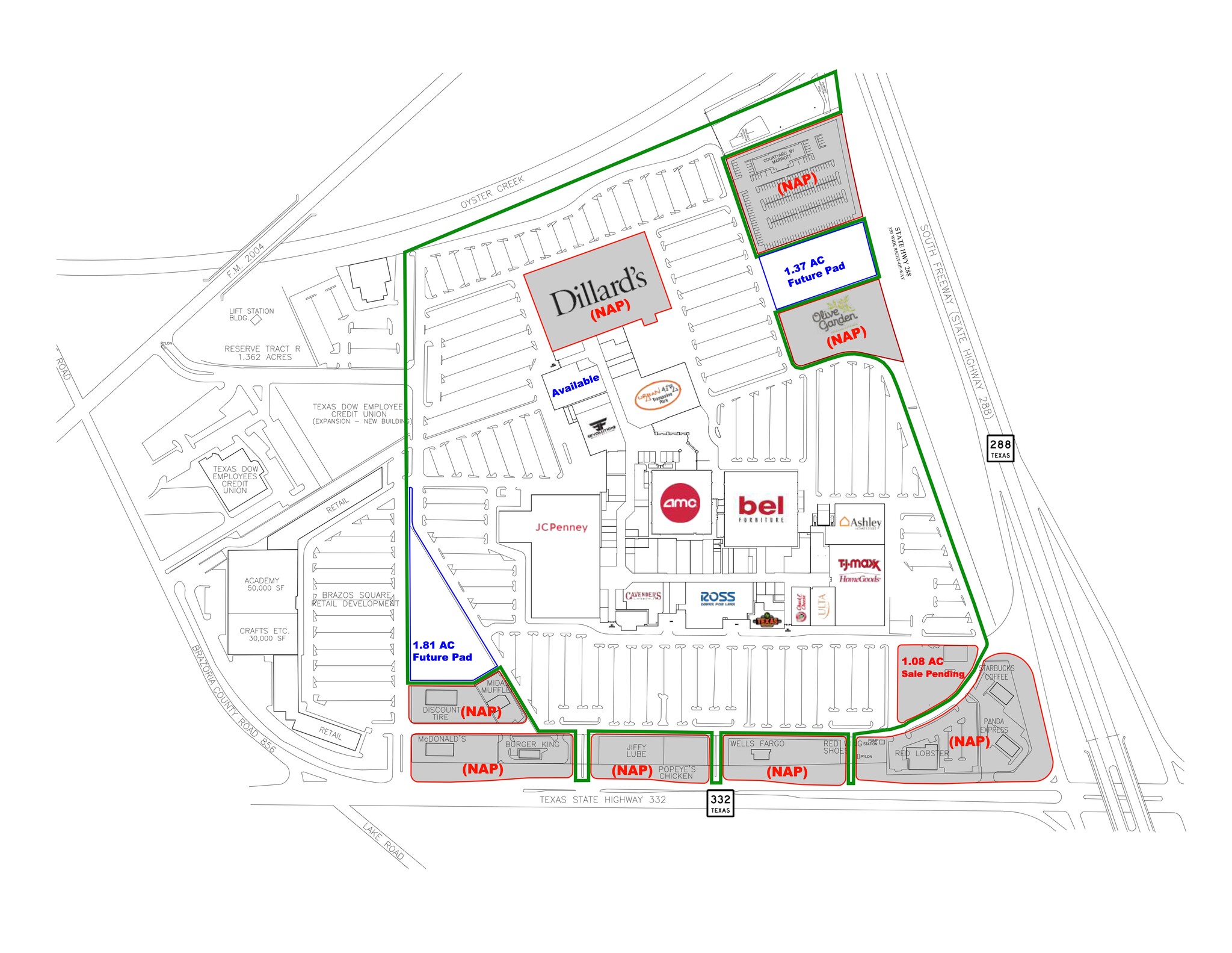 SH 288 and TX 332, Lake Jackson, TX for lease Site Plan- Image 1 of 3