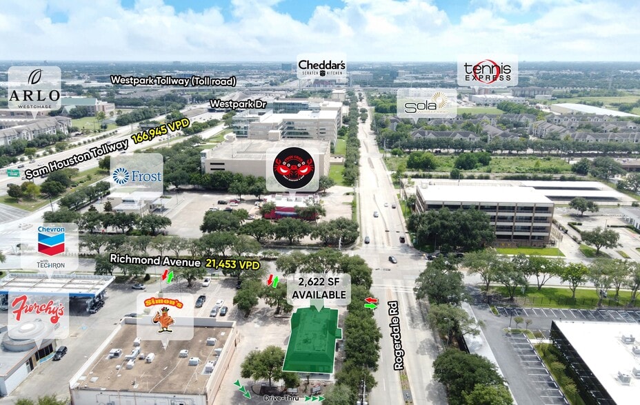 10454 Richmond Ave, Houston, TX à louer - Aérien - Image 3 de 4