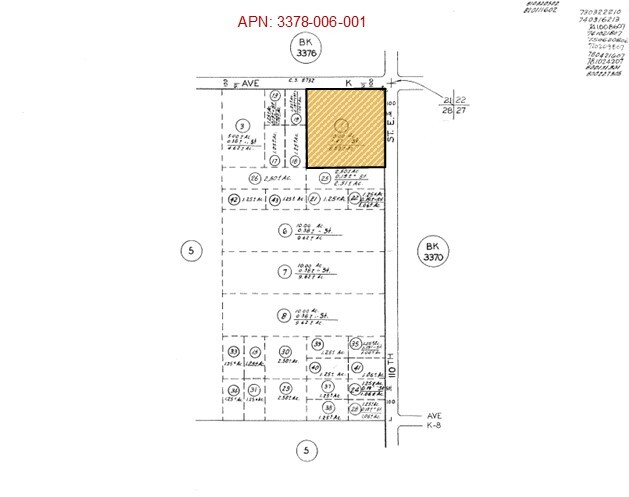 8 Acres on Ave K ave, Lancaster, CA à vendre - Plan cadastral - Image 2 de 2