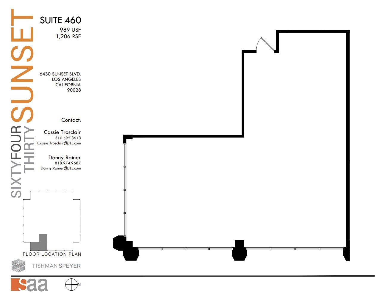 6430 W Sunset Blvd, Los Angeles, CA à louer Plan d’étage- Image 1 de 1