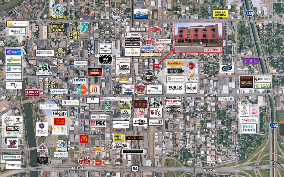 230 N Mosley St, Wichita, KS à louer - Aérien - Image 3 de 4