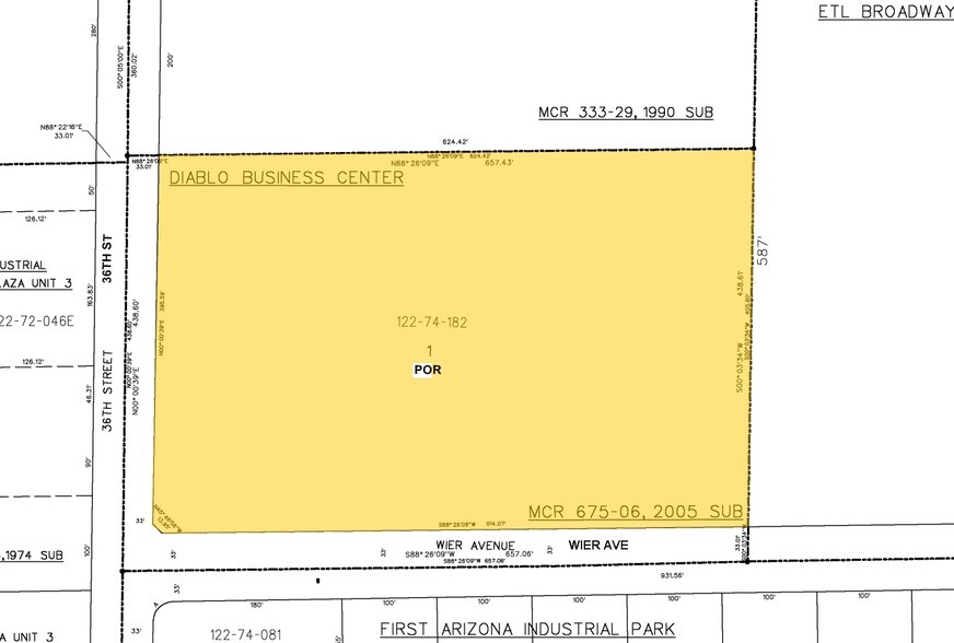 3660 E Wier Ave, Phoenix, AZ à louer - Plan cadastral - Image 2 de 8