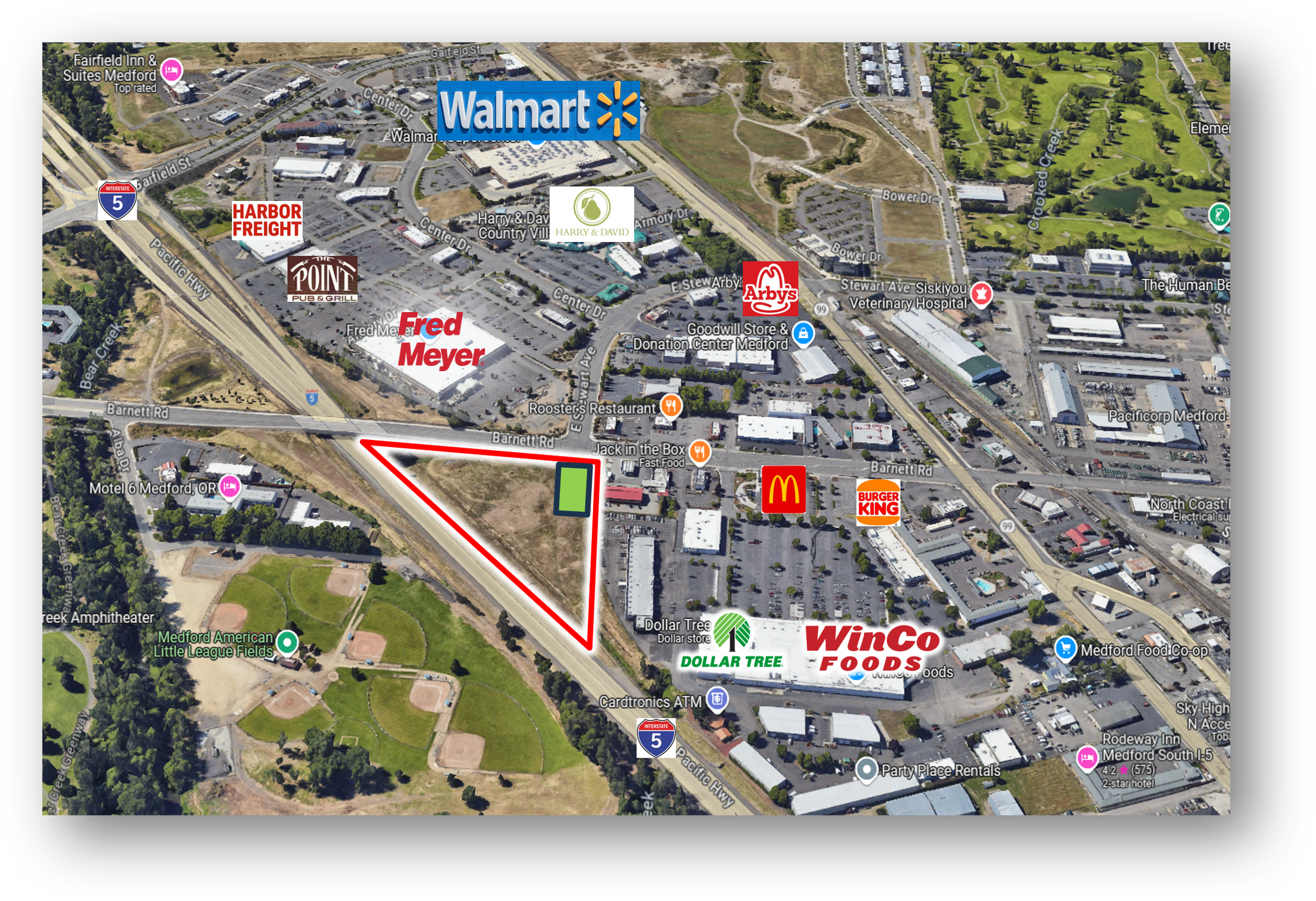 549 Barnett rd, Medford, OR for lease Aerial- Image 1 of 8