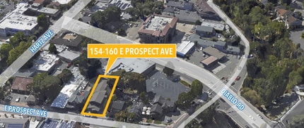 154 E Prospect Ave, Danville, CA - AERIAL  map view
