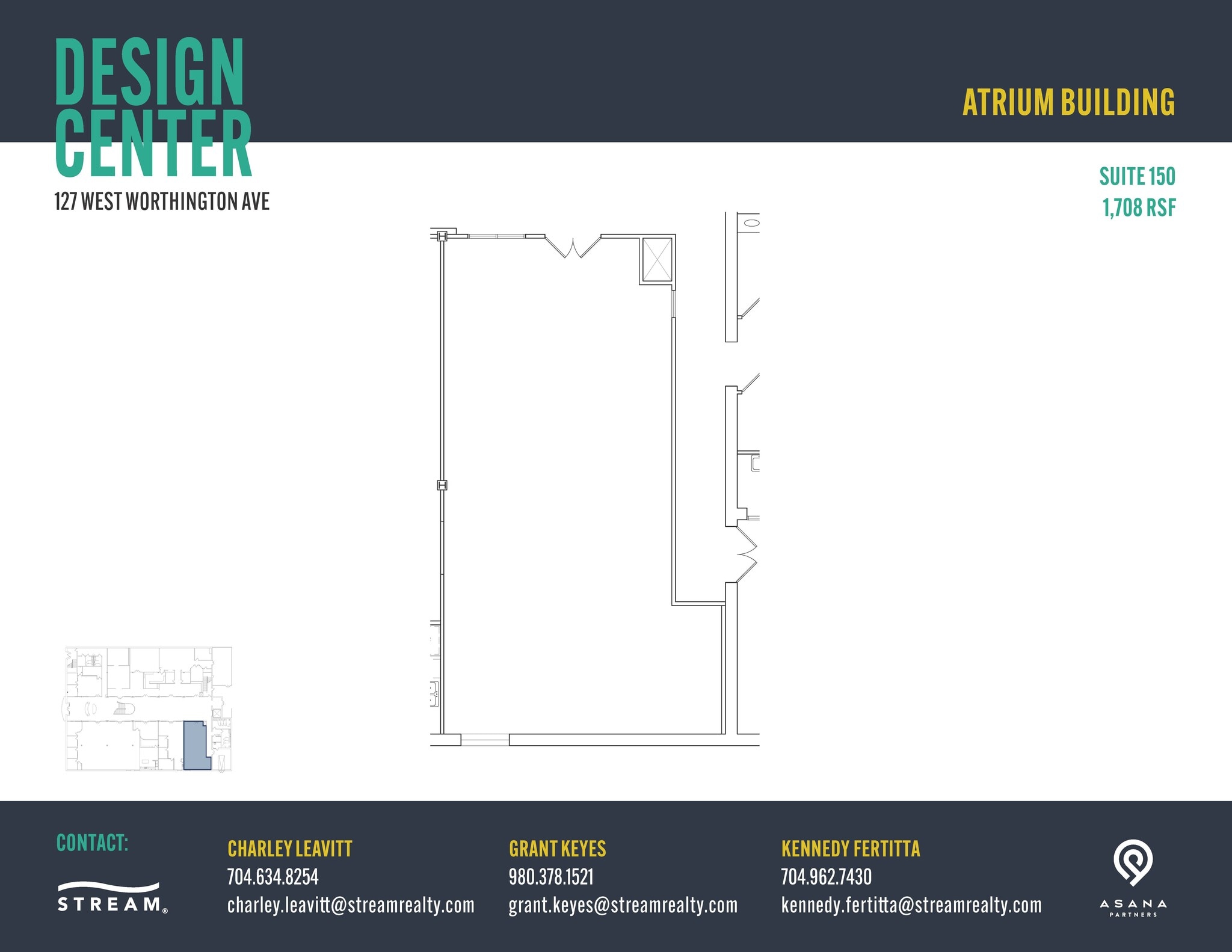 127 W Worthington Ave, Charlotte, NC à louer Plan d’étage- Image 1 de 1