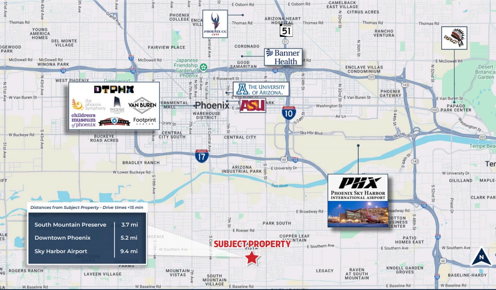 6243 S 12th Pl, Phoenix, AZ à vendre - Aérien - Image 2 de 3