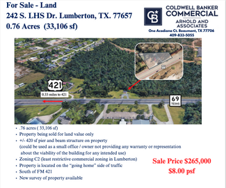 Plus de détails pour 242 S Lhs Dr, Lumberton, TX - Terrain à vendre