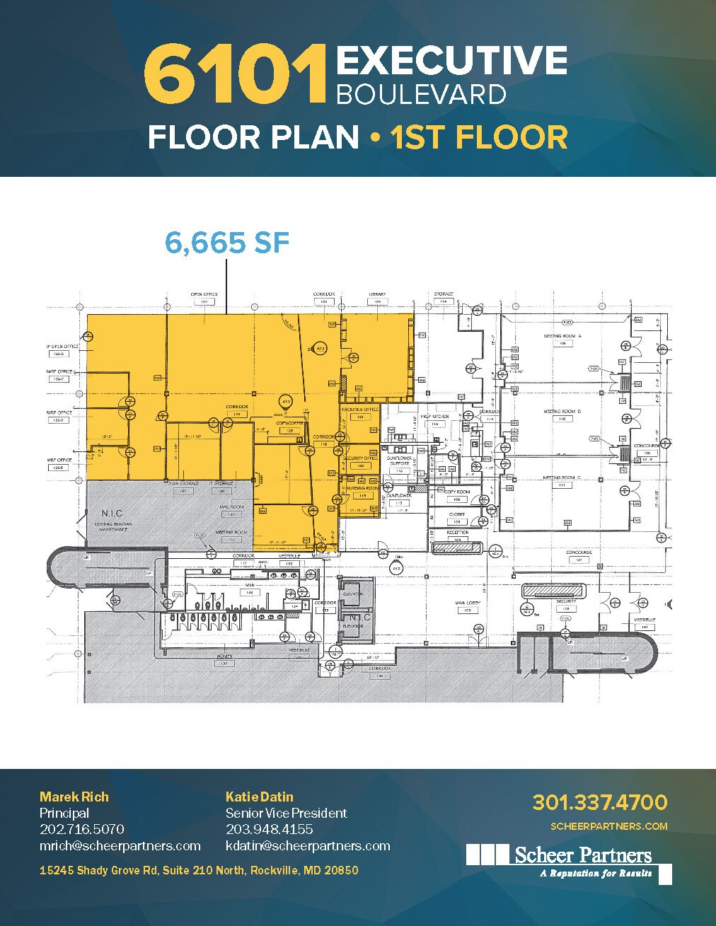 6101 Executive Blvd, North Bethesda, MD à louer Plan d’étage- Image 1 de 1