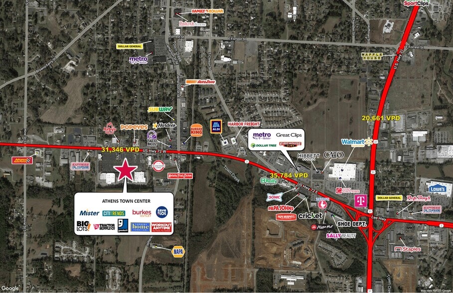 601-661 US Highway 72 W, Athens, AL for lease - Building Photo - Image 2 of 4