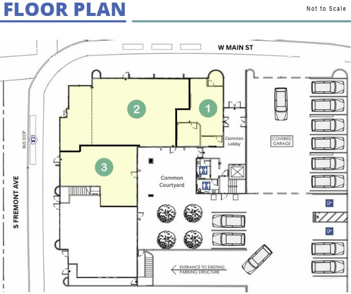 2550 W Main St, Alhambra, CA à louer - Plan d’étage - Image 2 de 10
