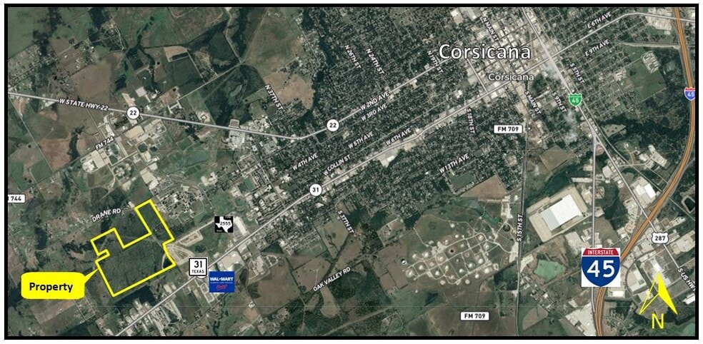 NWQ Bus 31 & 45th Street, Corsicana, TX for sale - Aerial - Image 1 of 3