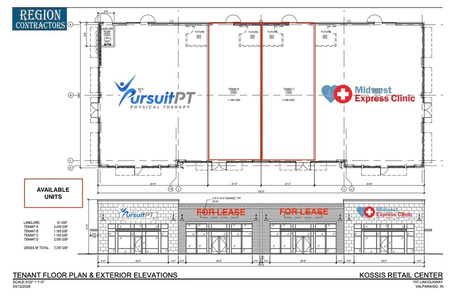 707 Lincolnway Ave, Valparaiso, IN à louer - Plan d’étage - Image 2 de 3
