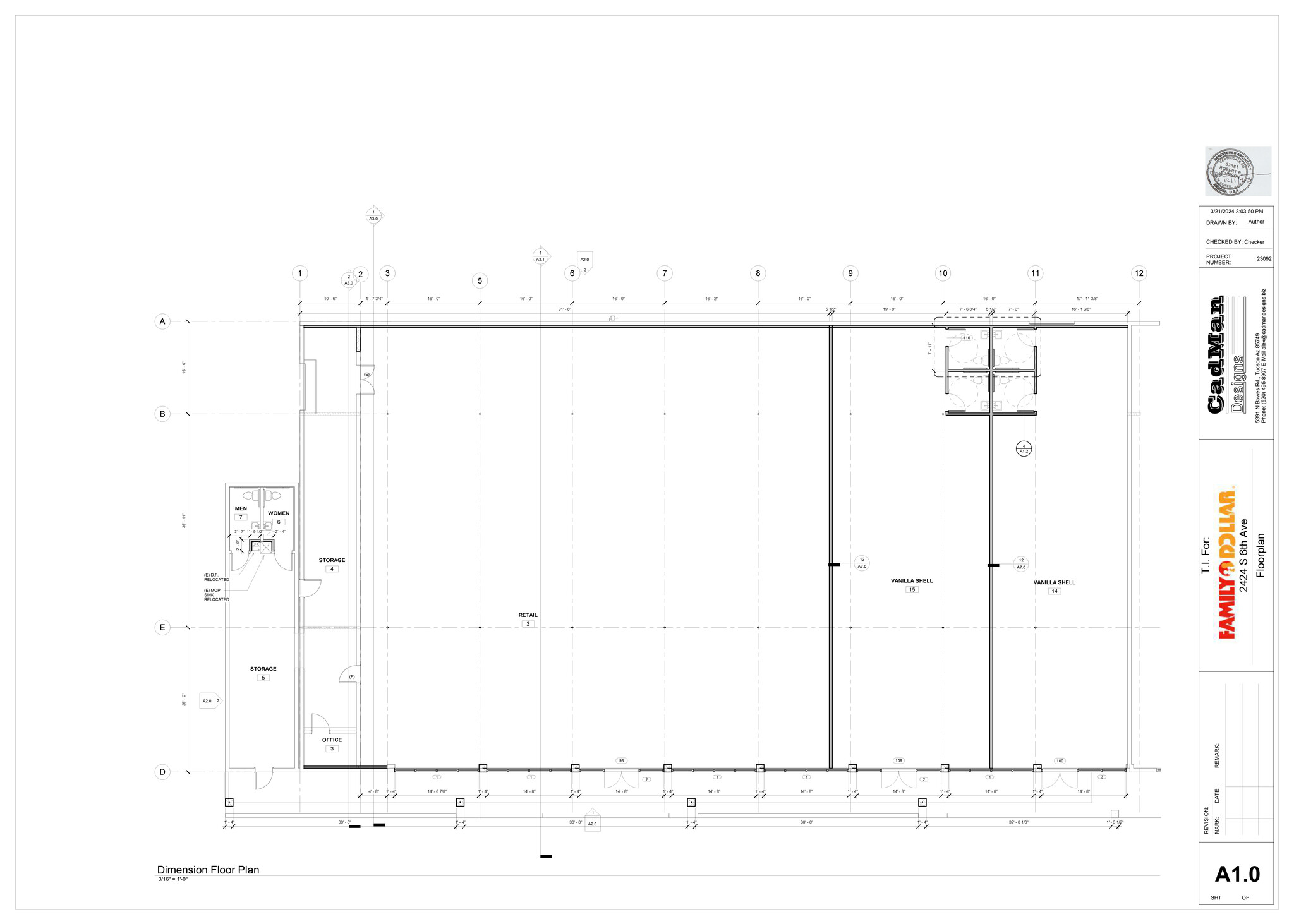 2410-2424 S 6th Ave, Tucson, AZ for lease Floor Plan- Image 1 of 1