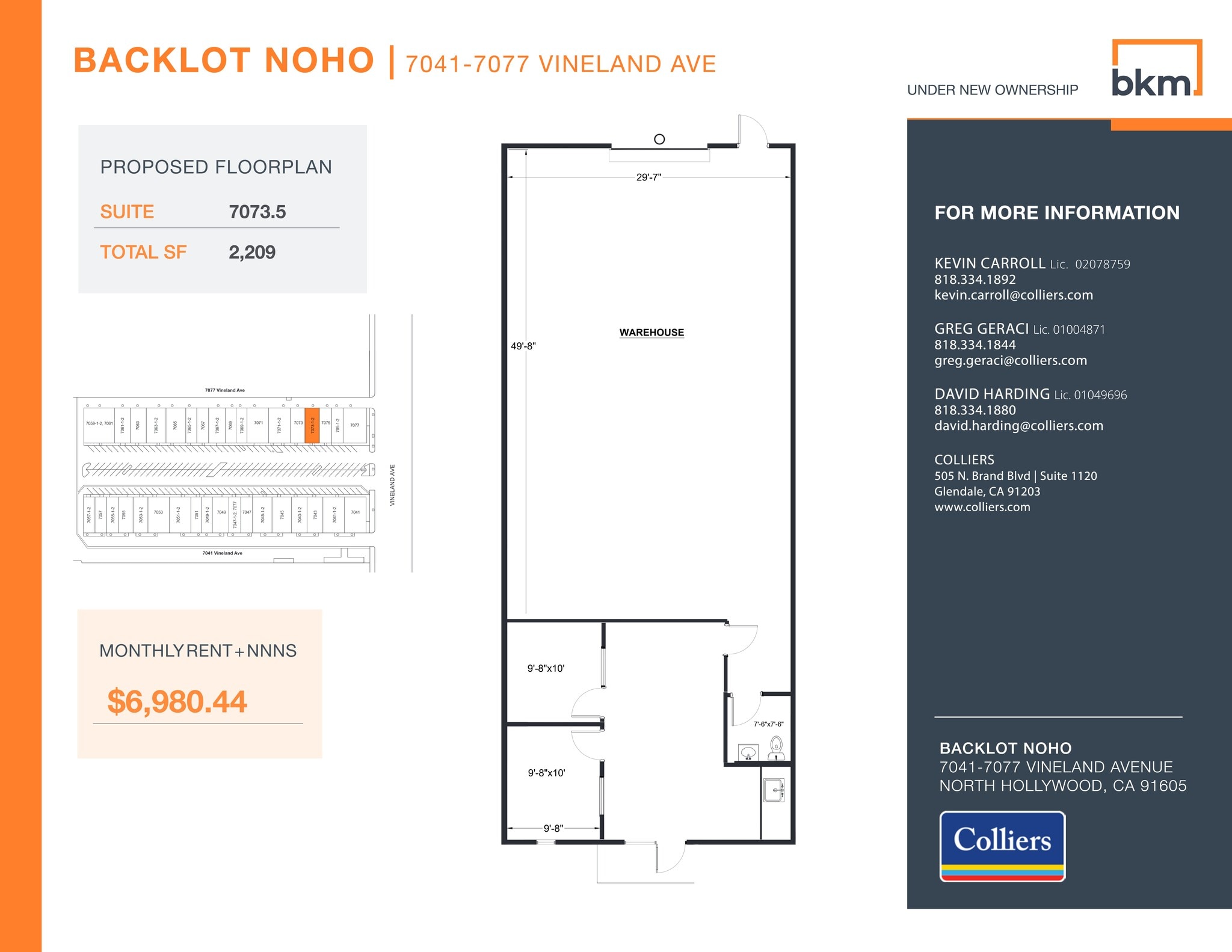 7059-7077 1/2 Vineland Ave, North Hollywood, CA à louer Plan de site- Image 1 de 1