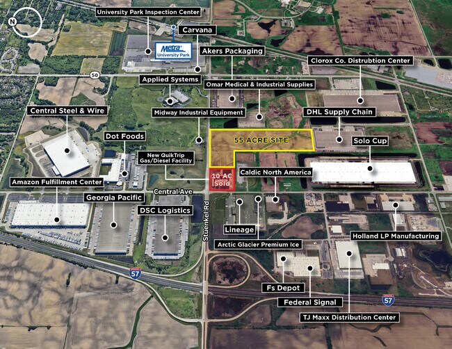 Plus de détails pour SEC of Stunkel Rd. and Central Ave., University Park, IL - Terrain à vendre