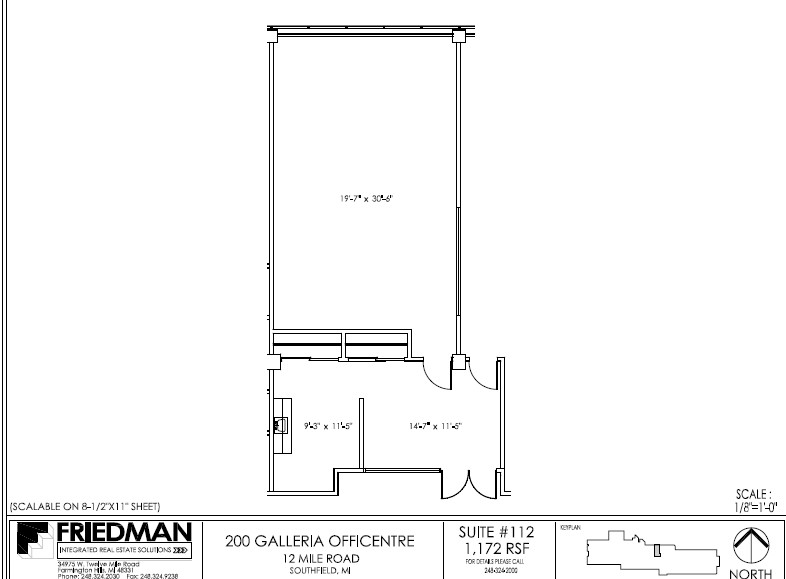 300 Galleria Officentre, Southfield, MI for lease Floor Plan- Image 1 of 2