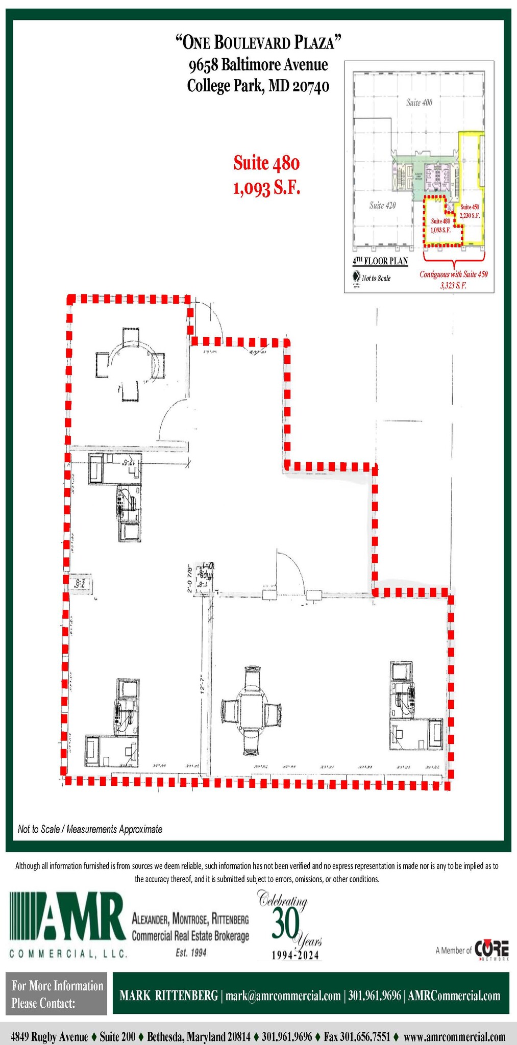 9658 Baltimore Ave, College Park, MD à louer Plan d’étage- Image 1 de 1