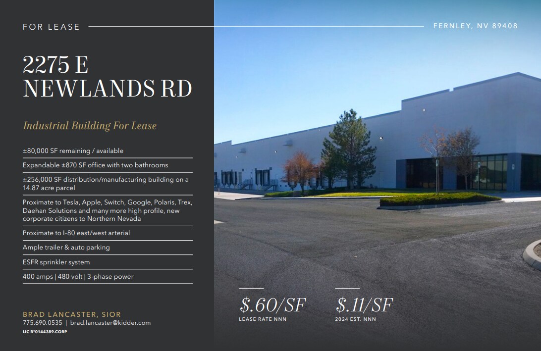 2275 E Newlands Dr, Fernley, NV for lease Building Photo- Image 1 of 9