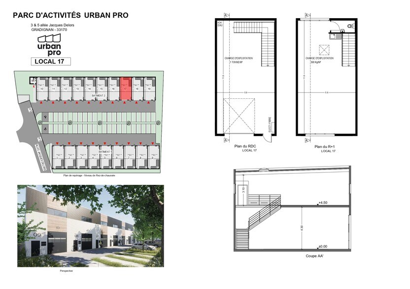 5 Allée Jacques Delors, Gradignan à louer - Plan de site - Image 2 de 2