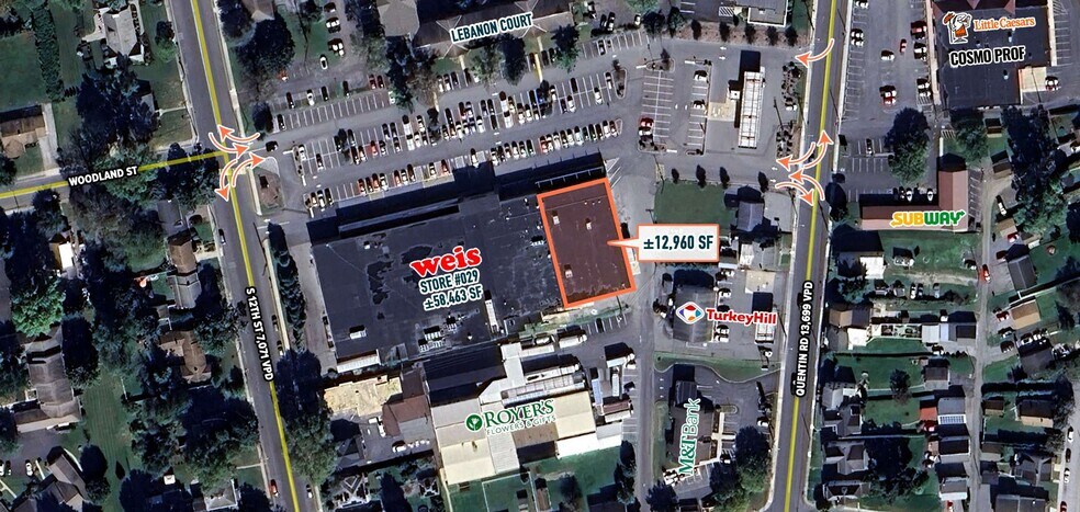 798-800 S 12th St, Lebanon, PA for lease - Aerial - Image 1 of 2