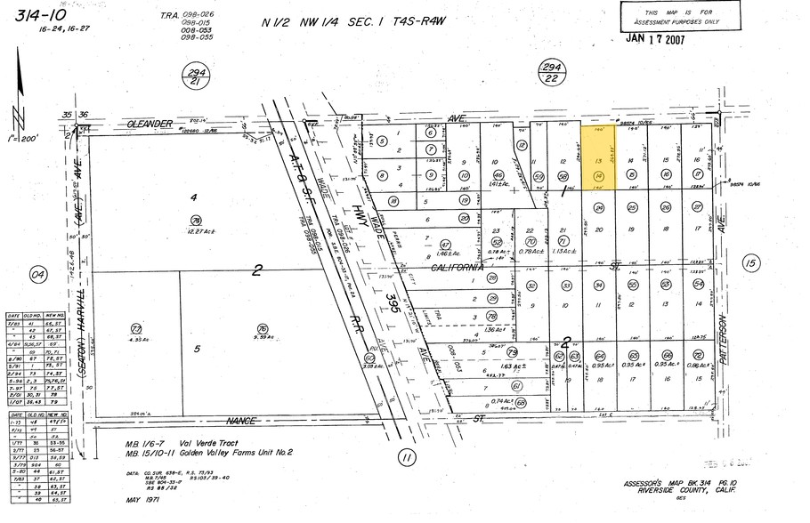 1281 W Oleander Ave, Perris, CA for sale - Plat Map - Image 1 of 1