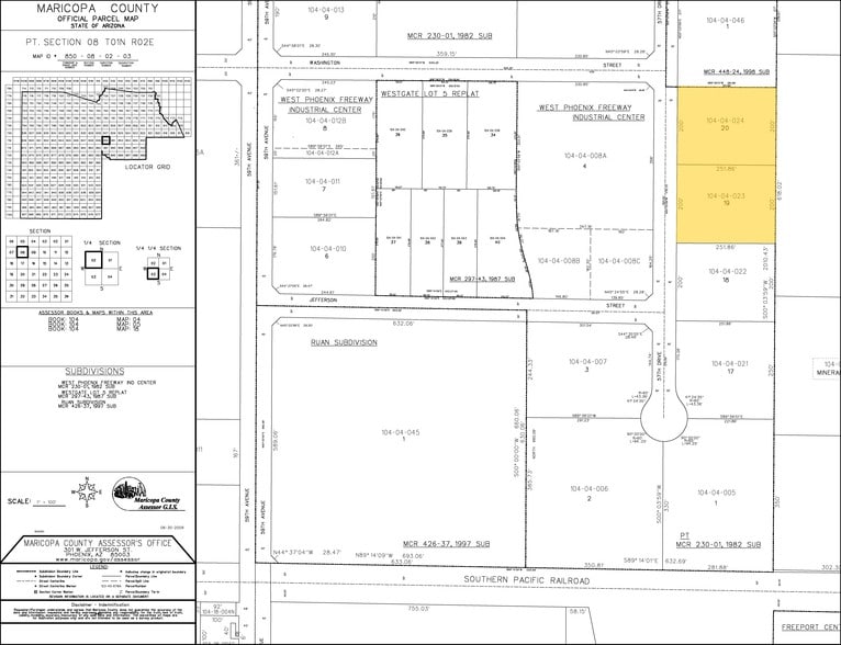 101-109 S 57th Dr, Phoenix, AZ for lease - Plat Map - Image 2 of 6