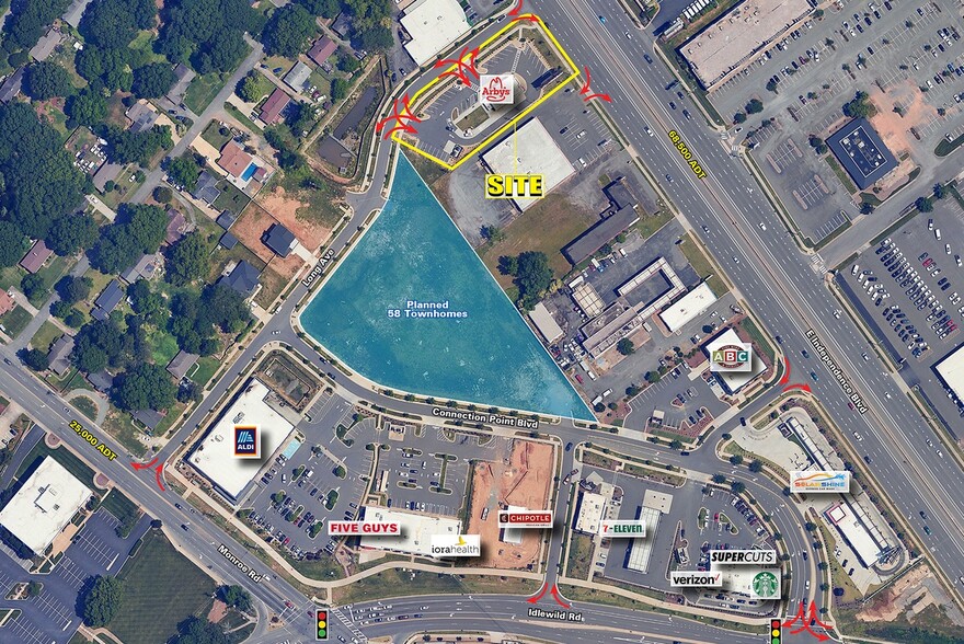 5226 E Independence Blvd, Charlotte, NC for lease - Aerial - Image 2 of 3