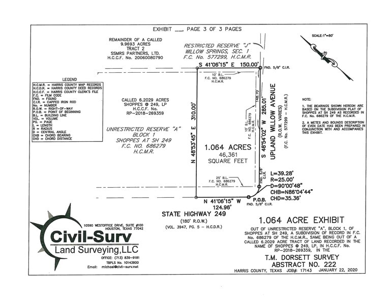 Hwy 249 & Upland Willow Ave, Houston, TX for sale - Site Plan - Image 3 of 3
