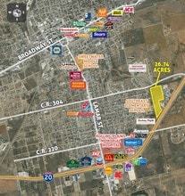 Interstate 20, Sweetwater, TX - AÉRIEN Vue de la carte