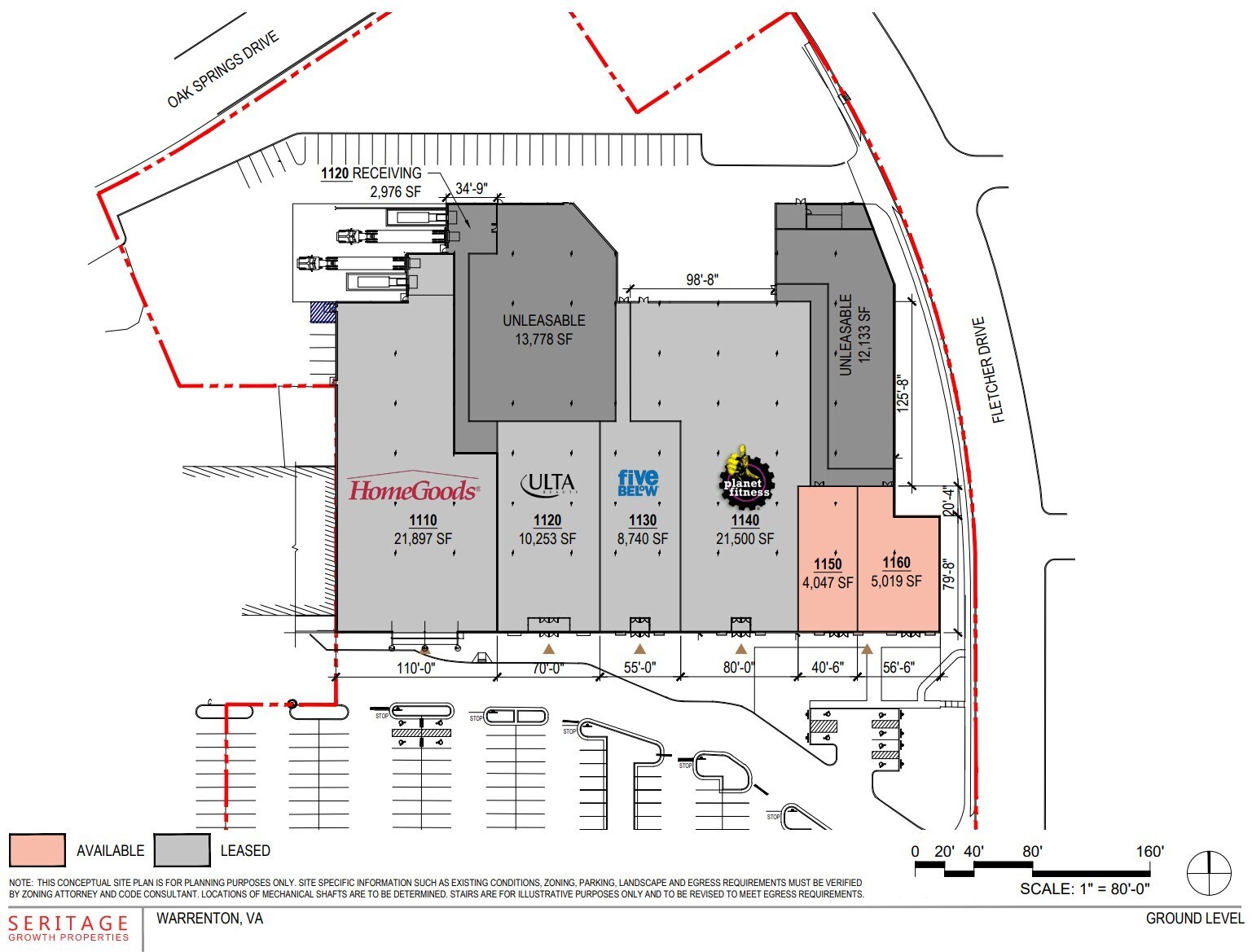 127-129 W Lee Hwy, Warrenton, VA à louer Plan de site- Image 1 de 4