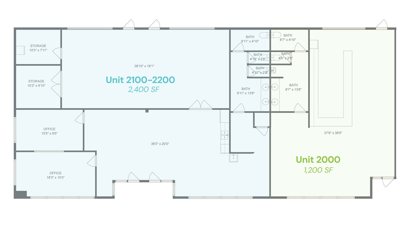 10860 Dover St, Westminster, CO 80021 - Unit 2100-2200 - - Floor Plan - Image 1 of 7
