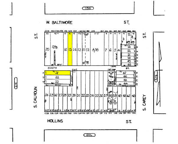 1329-1337 W Baltimore St, Baltimore, MD à vendre - Plan cadastral - Image 2 de 8