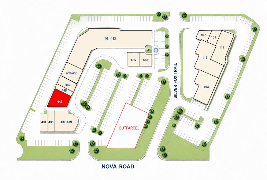 431-487 S Nova Rd, Ormond Beach, FL à louer - Plan de site - Image 2 de 6