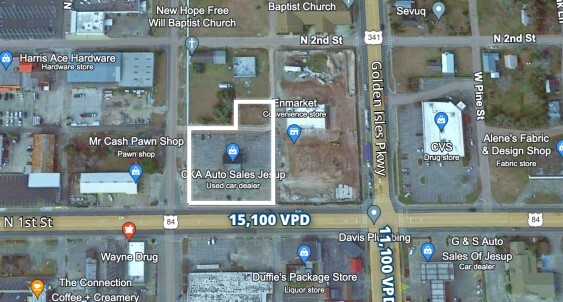 225 N 1st St, Jesup, GA for lease Aerial- Image 1 of 2