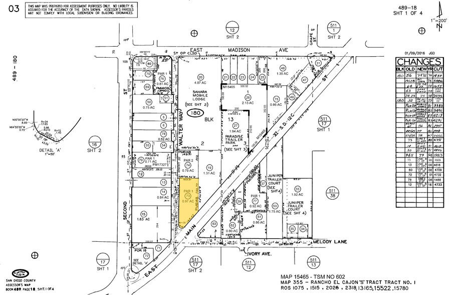 1324 E Main St, El Cajon, CA for lease - Plat Map - Image 2 of 2