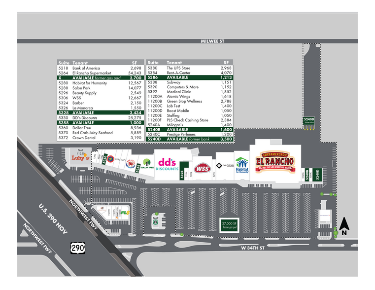 5240-5392 W 34th St, Houston, TX for lease - Site Plan - Image 2 of 11