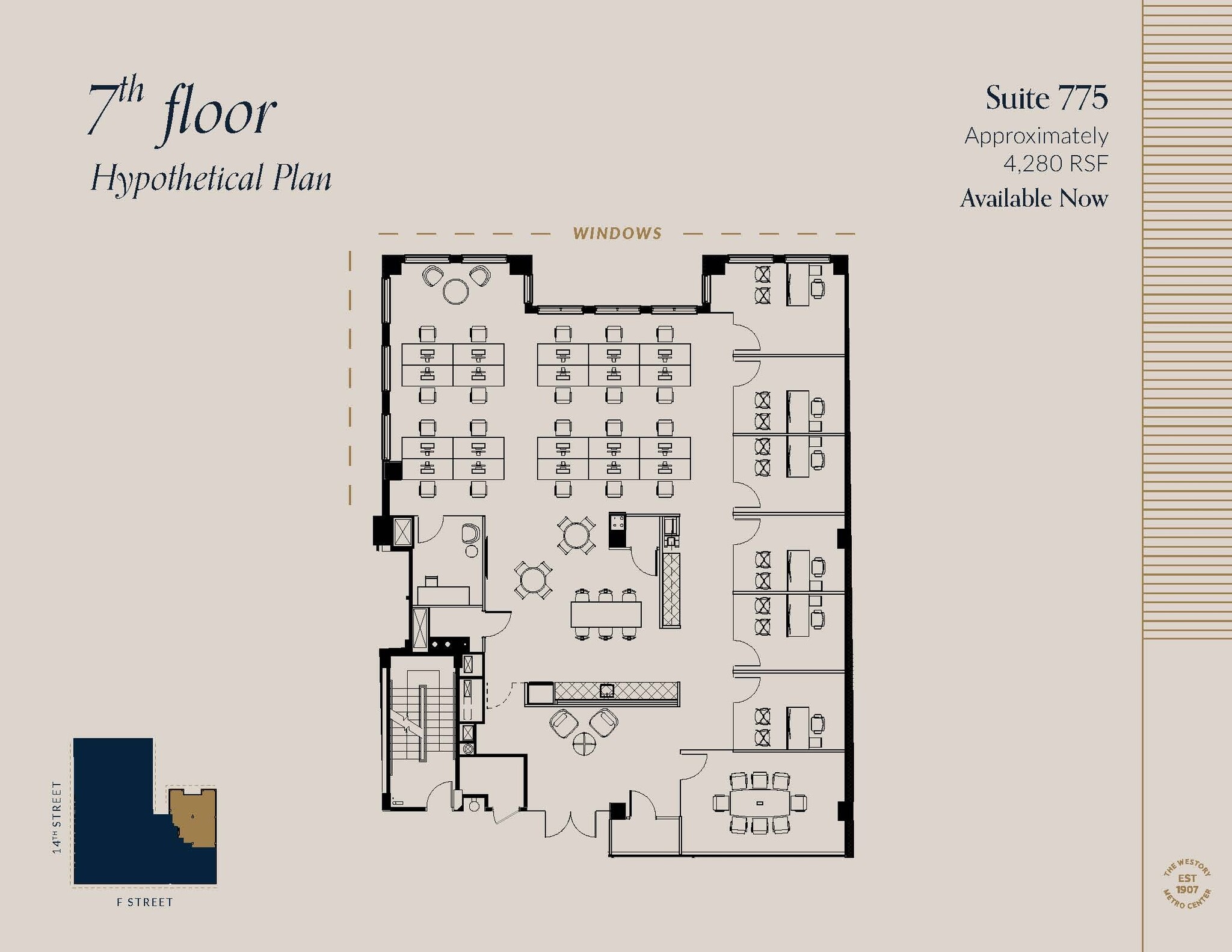 607 14th St NW, Washington, DC à louer Plan d’étage- Image 1 de 1