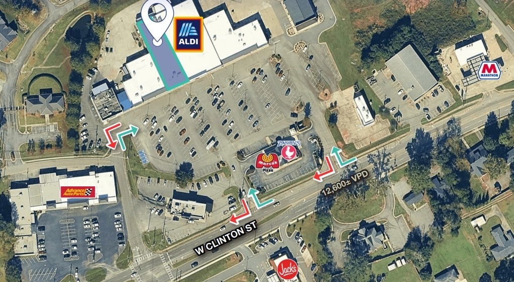 208 W Clinton St, Gray, GA for lease Aerial- Image 1 of 4