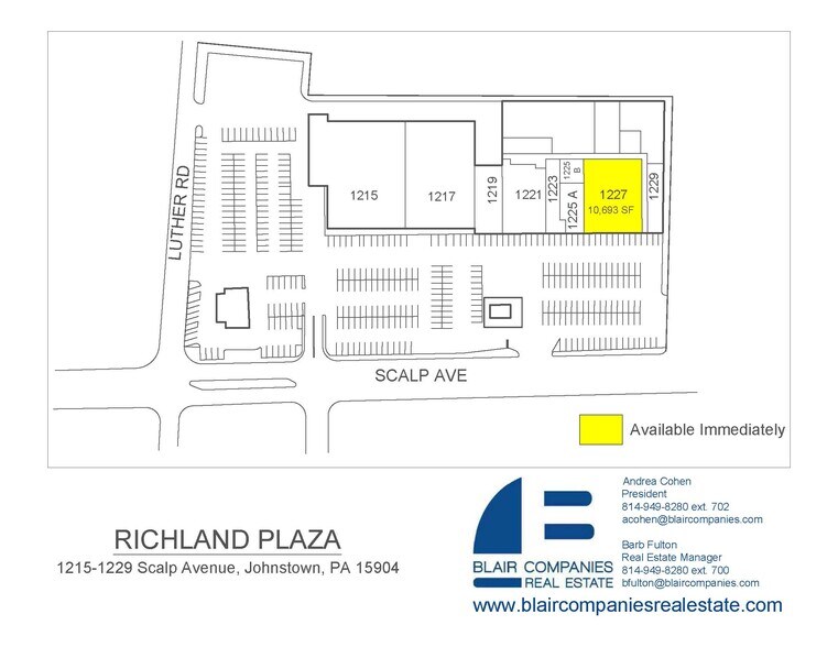 1201-1227 Scalp Ave, Johnstown, PA à louer - Plan d’étage - Image 2 de 16