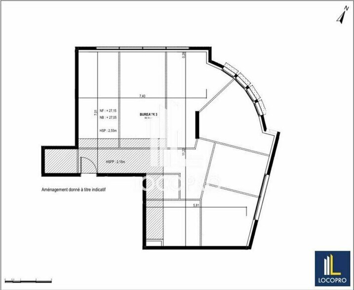 Bureau dans Nice à vendre - Plan d’étage - Image 3 de 3