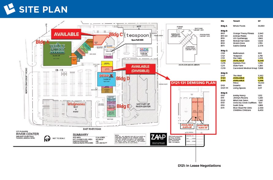 5555-5635 E River Rd, Tucson, AZ à louer - Plan de site - Image 3 de 4