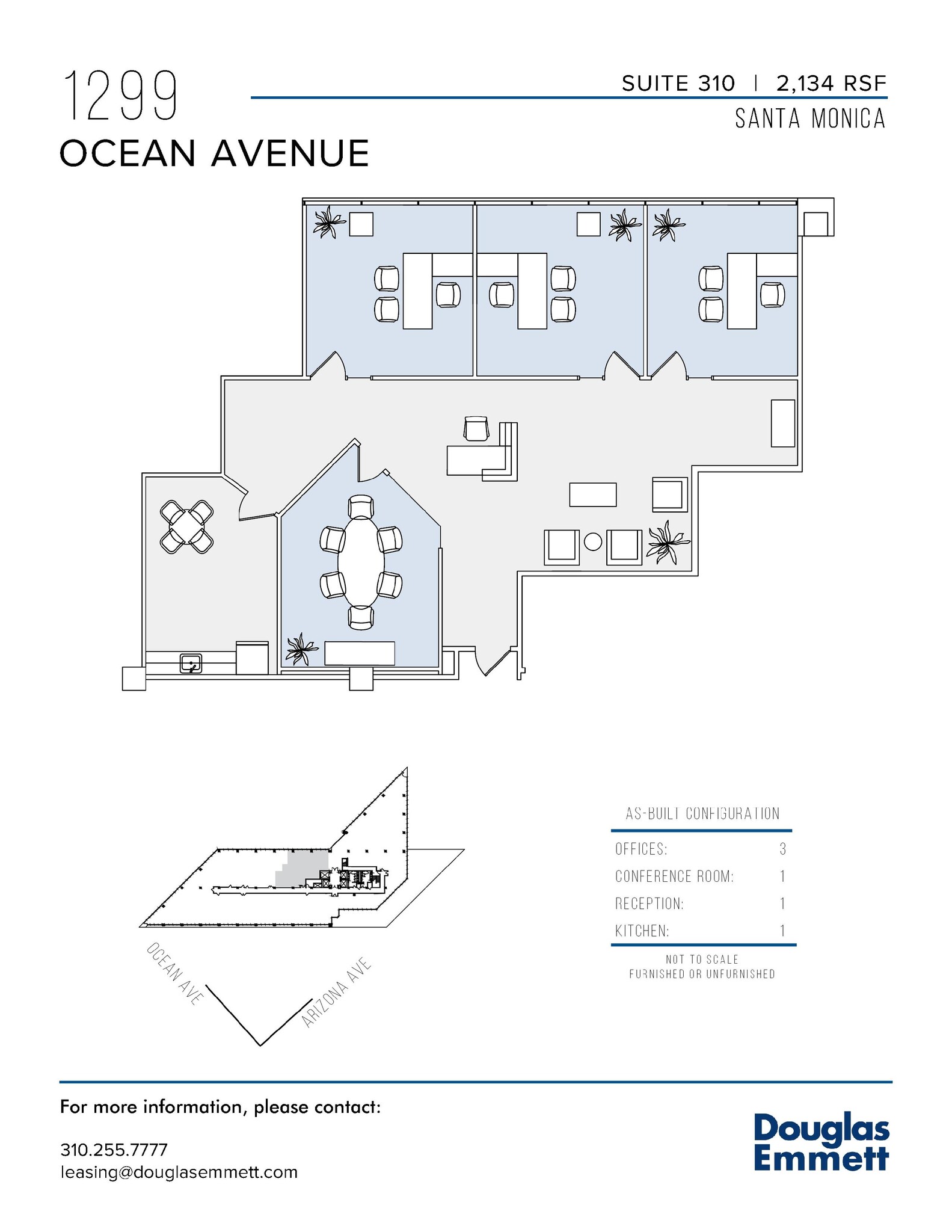 1299 Ocean Ave, Santa Monica, CA à louer Plan d’étage- Image 1 de 1