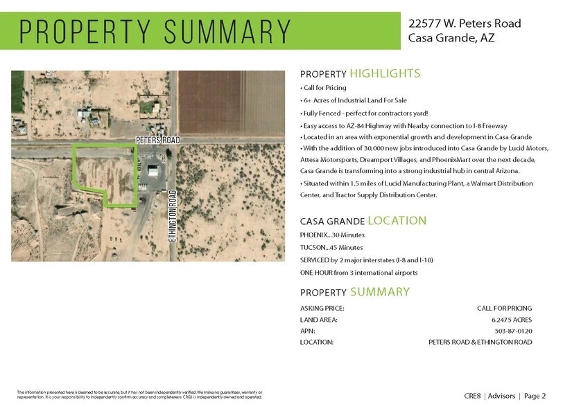 22577 W Peters Rd, Casa Grande, AZ à vendre - Photo du bâtiment - Image 2 de 3