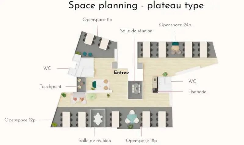 Bureau dans Paris à louer - Plan d’étage - Image 3 de 9