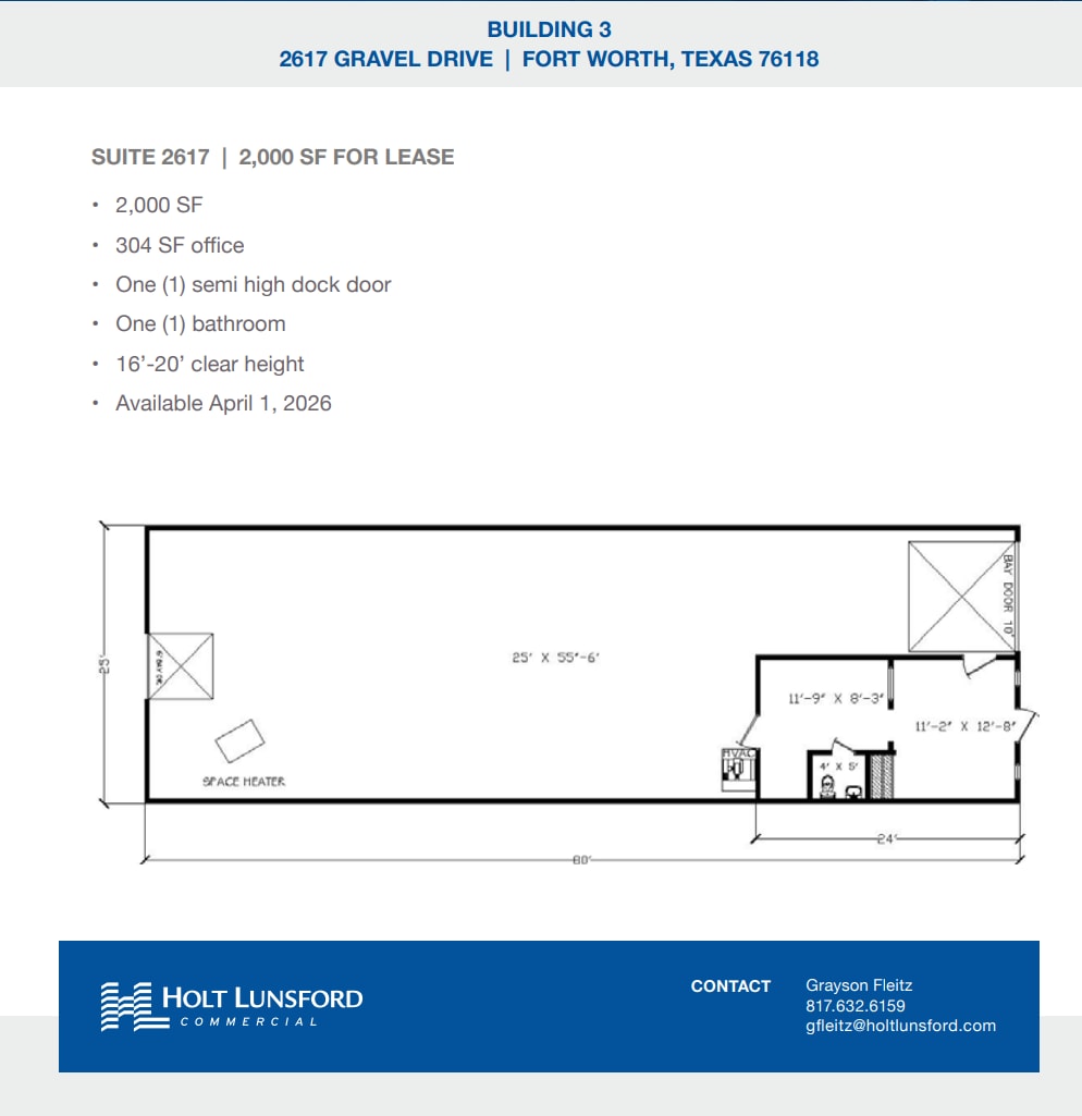 2501-2519 Gravel Dr, Fort Worth, TX à louer Plan d’étage- Image 1 de 1