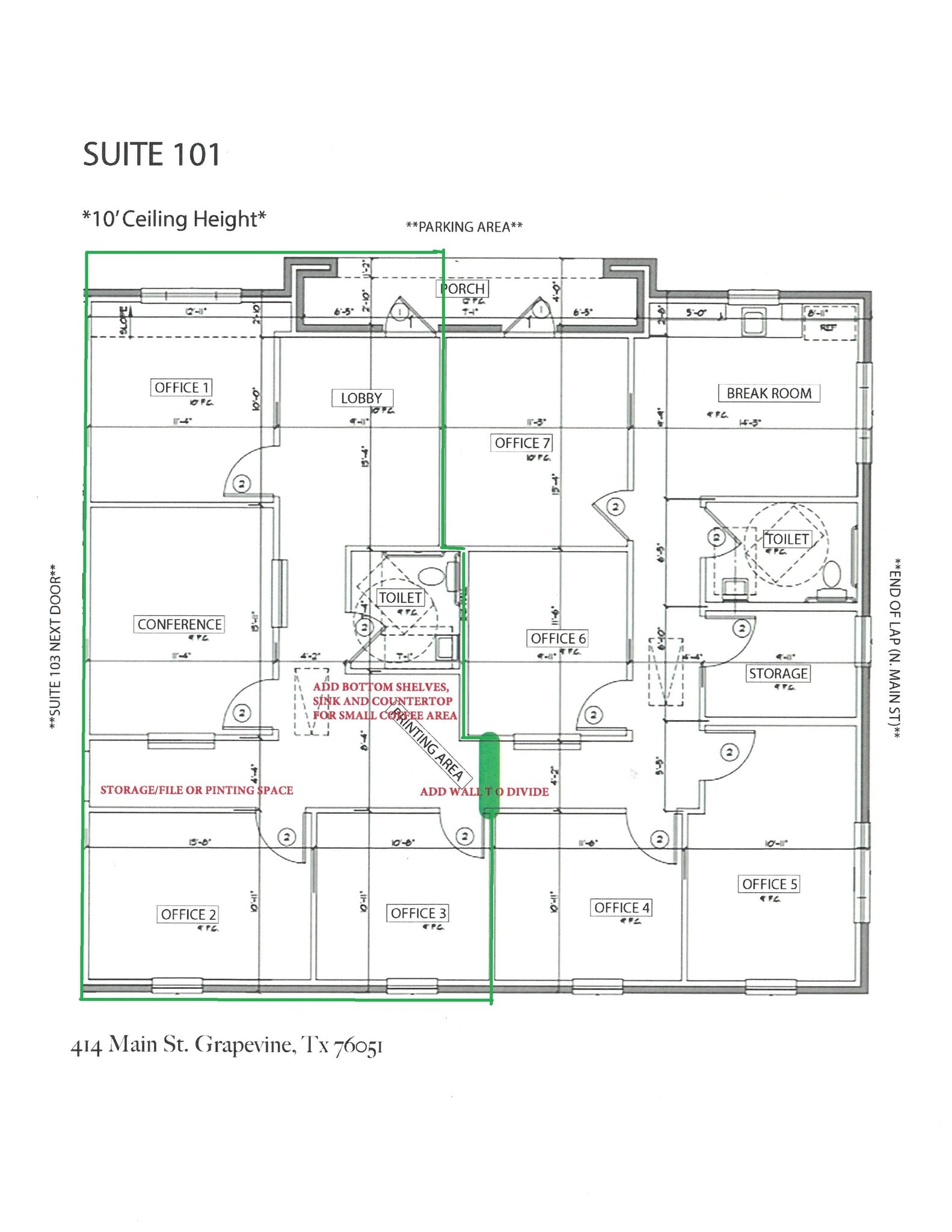 414 N Main St, Grapevine, TX for lease Floor Plan- Image 1 of 1