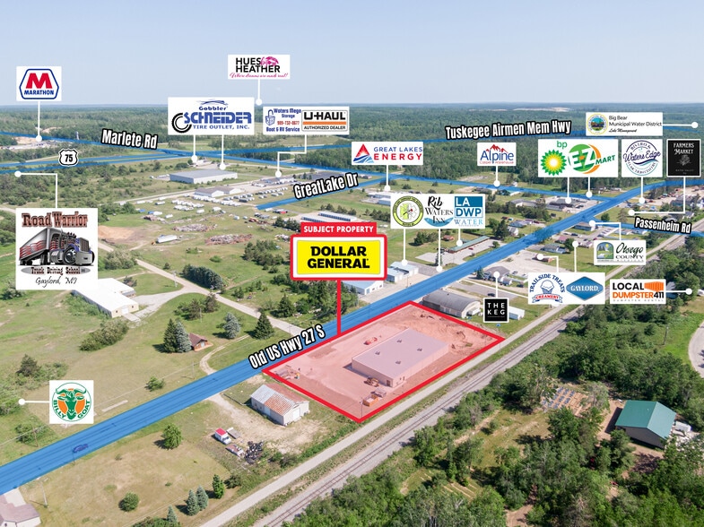 10464 Old US 27 S Hwy, Gaylord, MI for sale - Aerial - Image 3 of 3