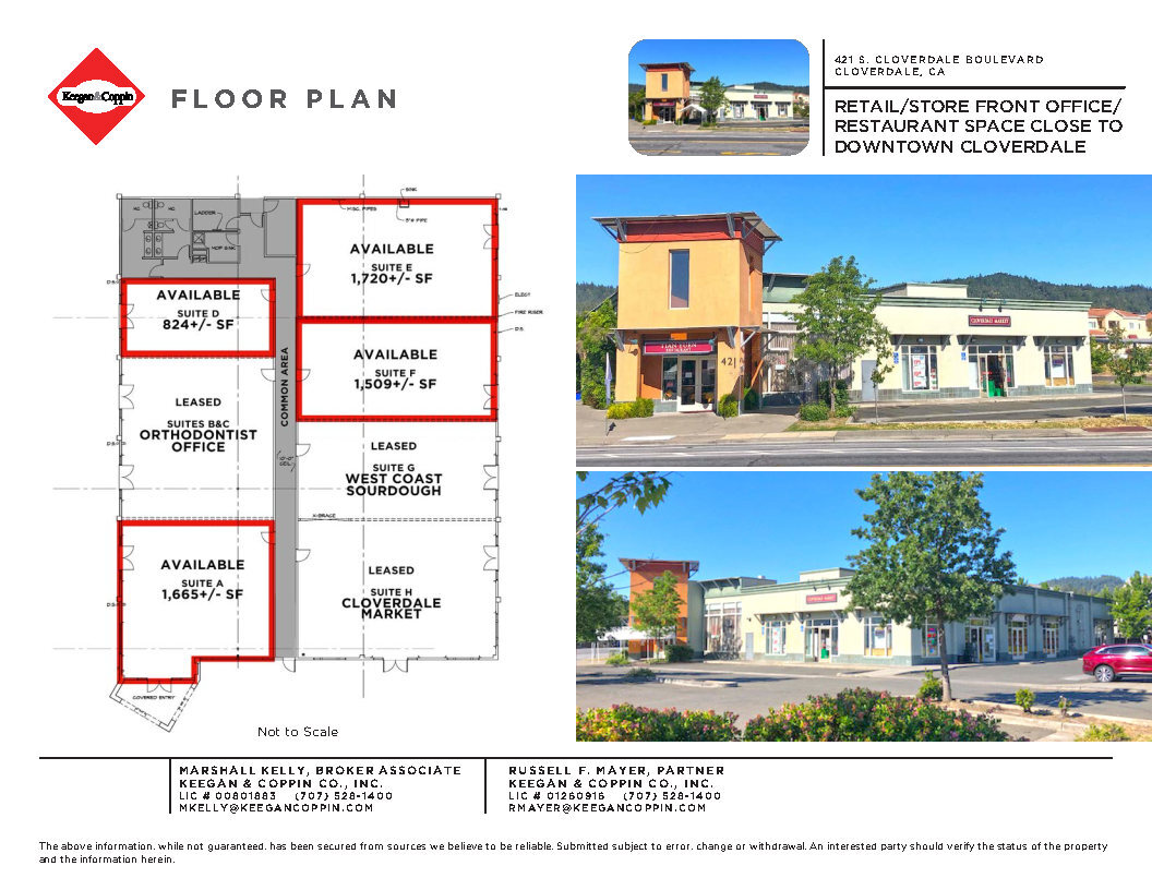 421 S Cloverdale Blvd, Cloverdale, CA for lease Floor Plan- Image 1 of 5